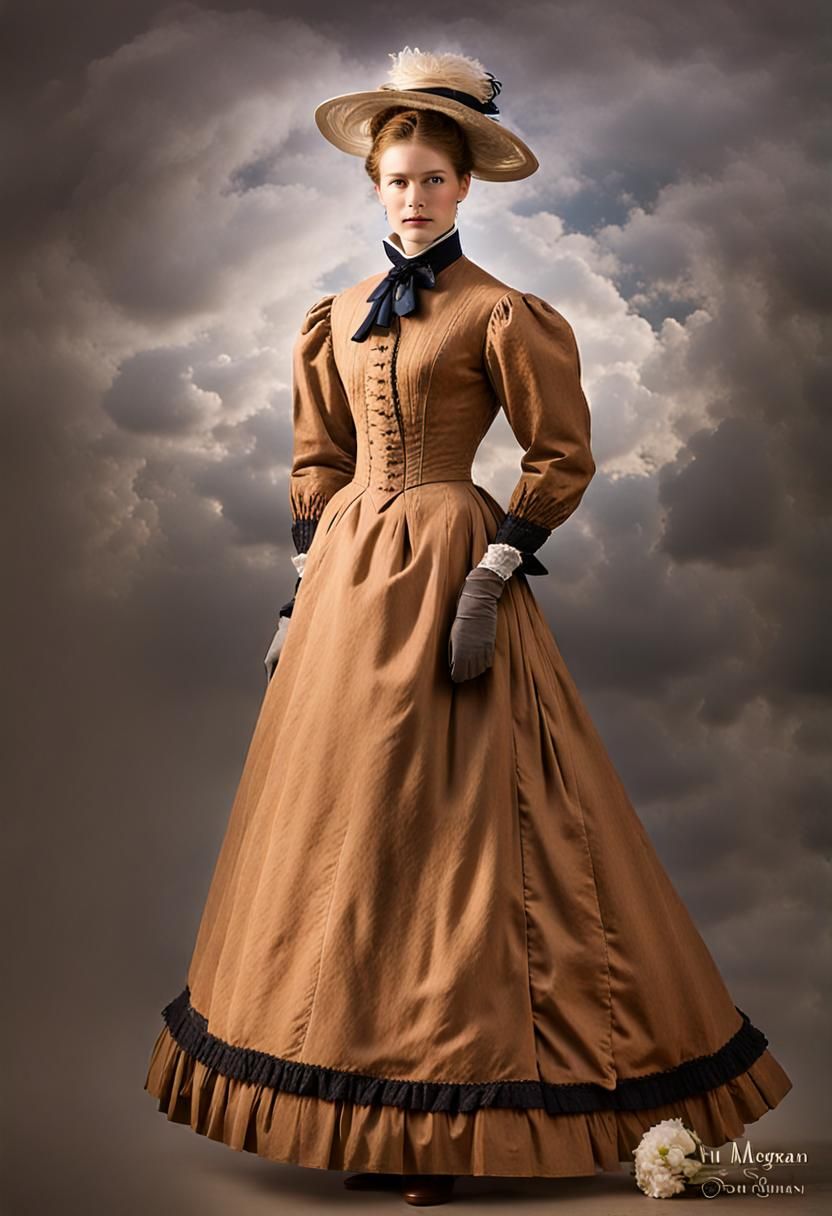 Woman in 1800s Dress at Fort Morgan, Virginia