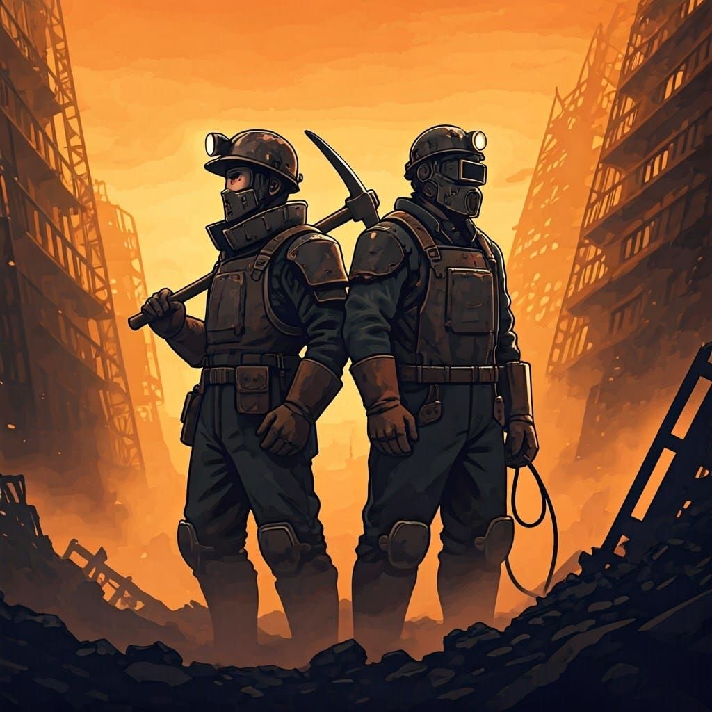 Post-Apocalyptic Warriors in Ruined Skyscrapers