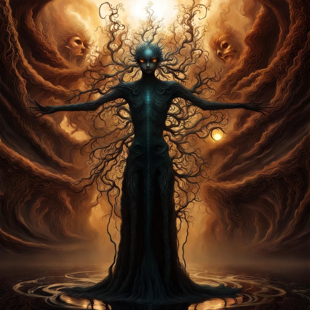 Surreal Sleepwalker in Shadows: Digital Art by Necrolord