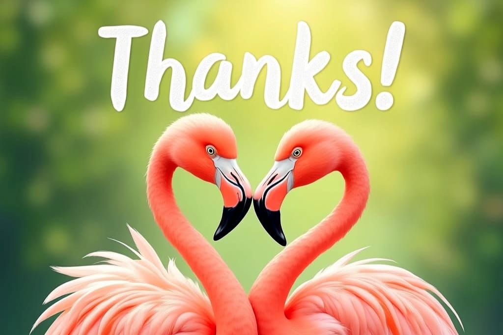 Whimsical Flamingo Couple in Lighthearted Serenade