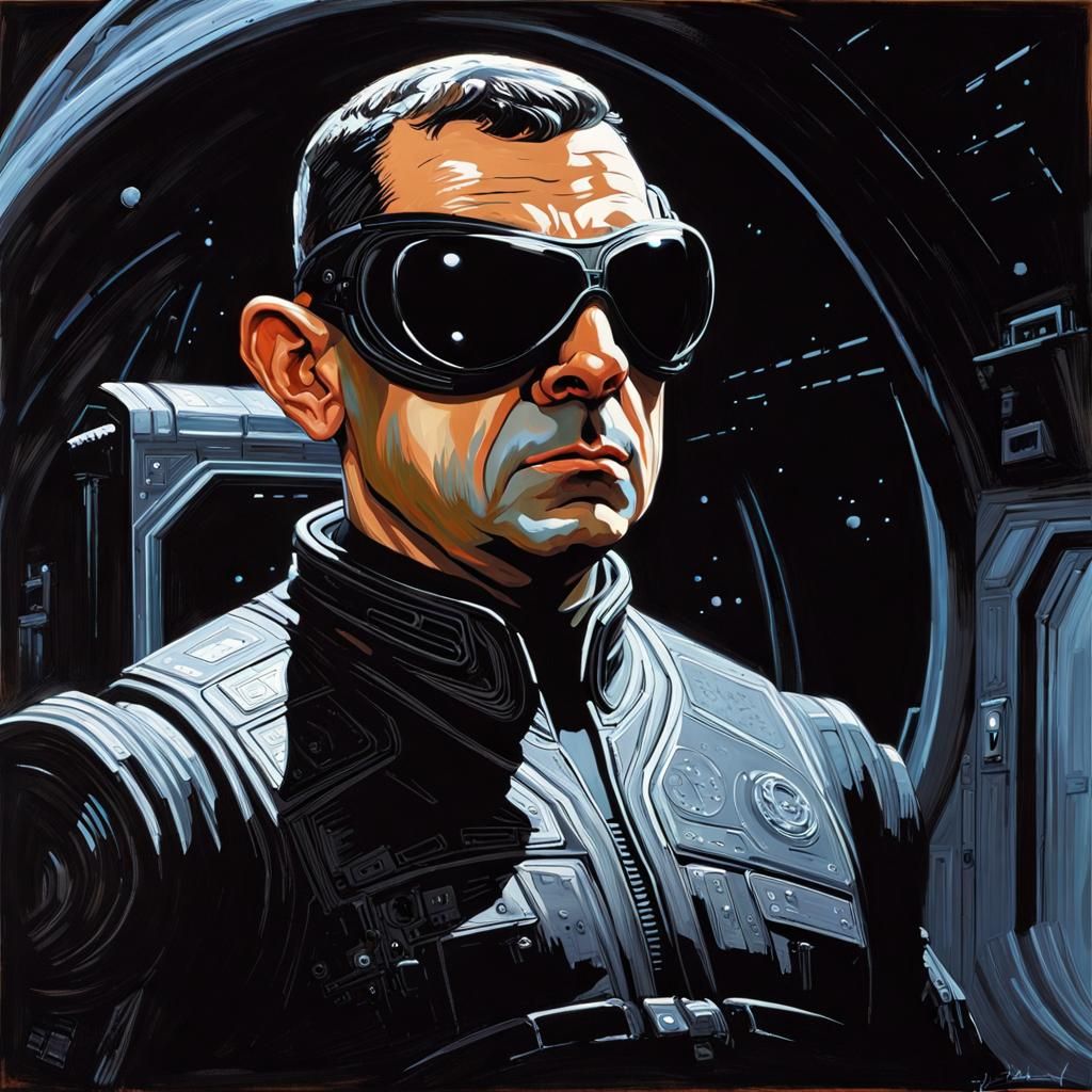 Mr. Bean as Riddick: Sci-Fi Impasto Painting