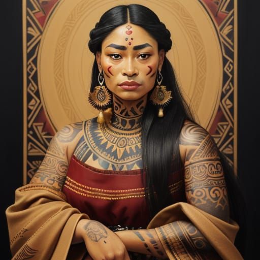 Maori Princess in Traditional Regalia