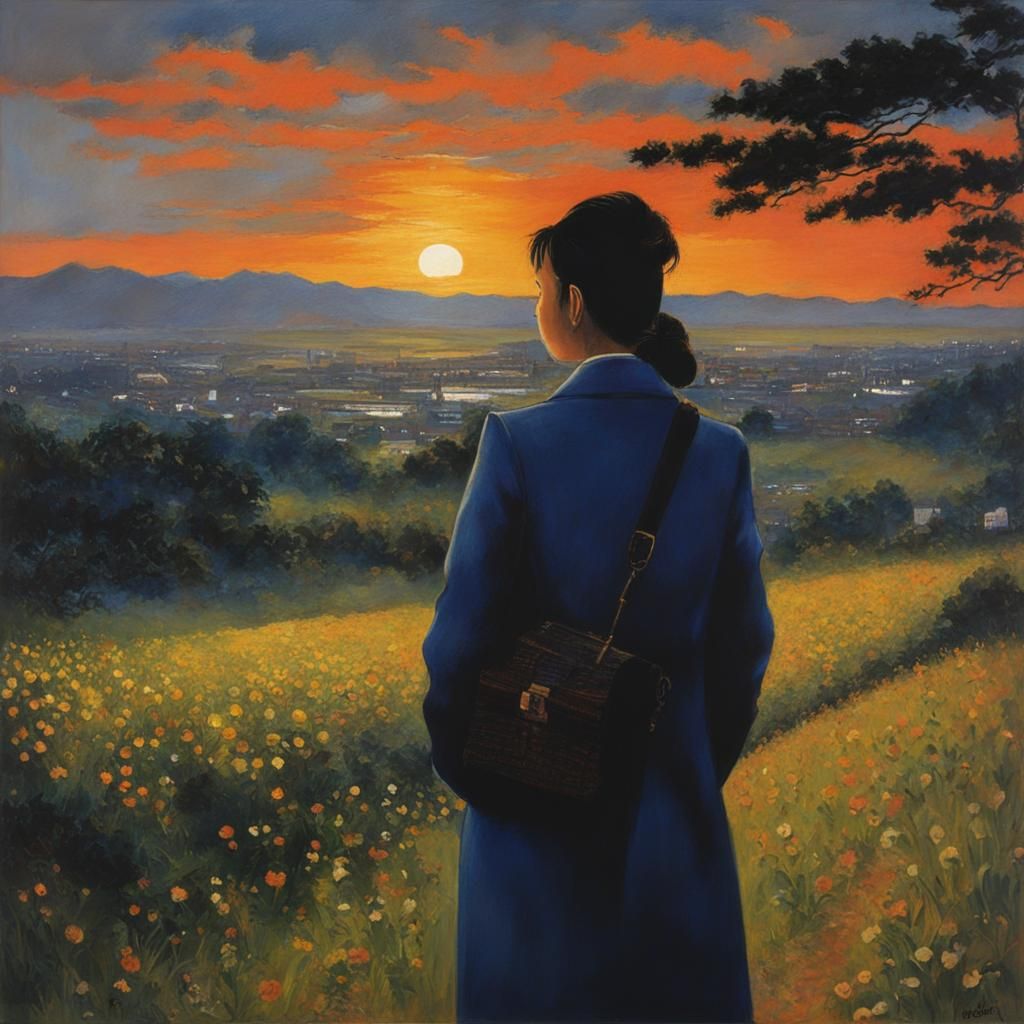 Night Scene in Neo-Impressionistic Splash Art