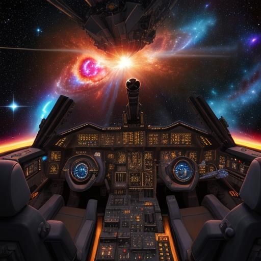 Space Battle Near Supernova from Cockpit View