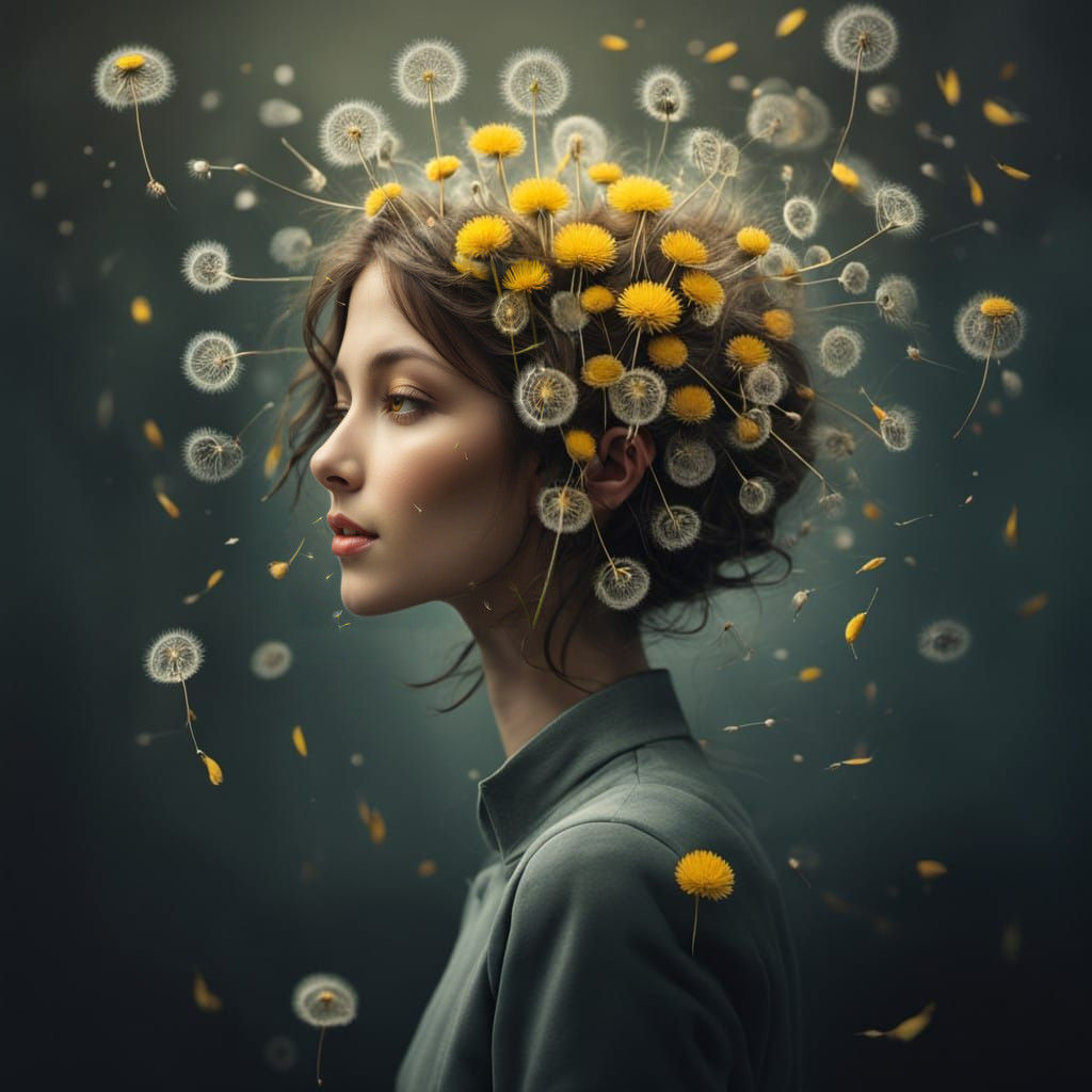 Dandelions in Vibrant Bloom and Ethereal Twilight