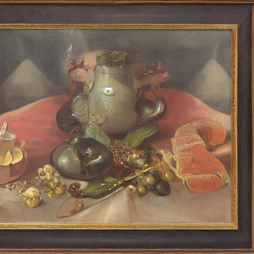 Glass Mouse Steals Cheese: Baroque Still Life