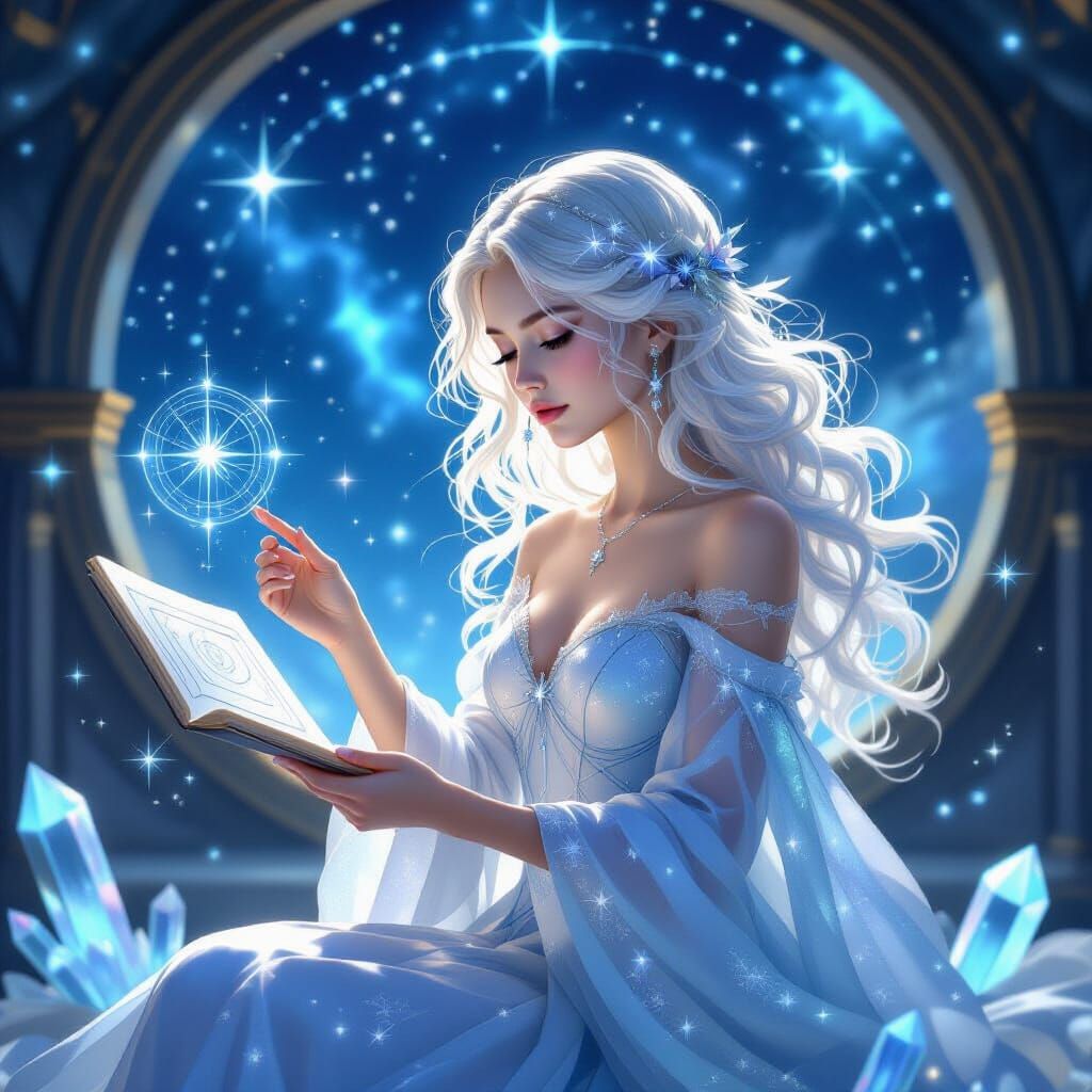 Ethereal Star Scholar Studies Celestial Patterns in Ancient ...