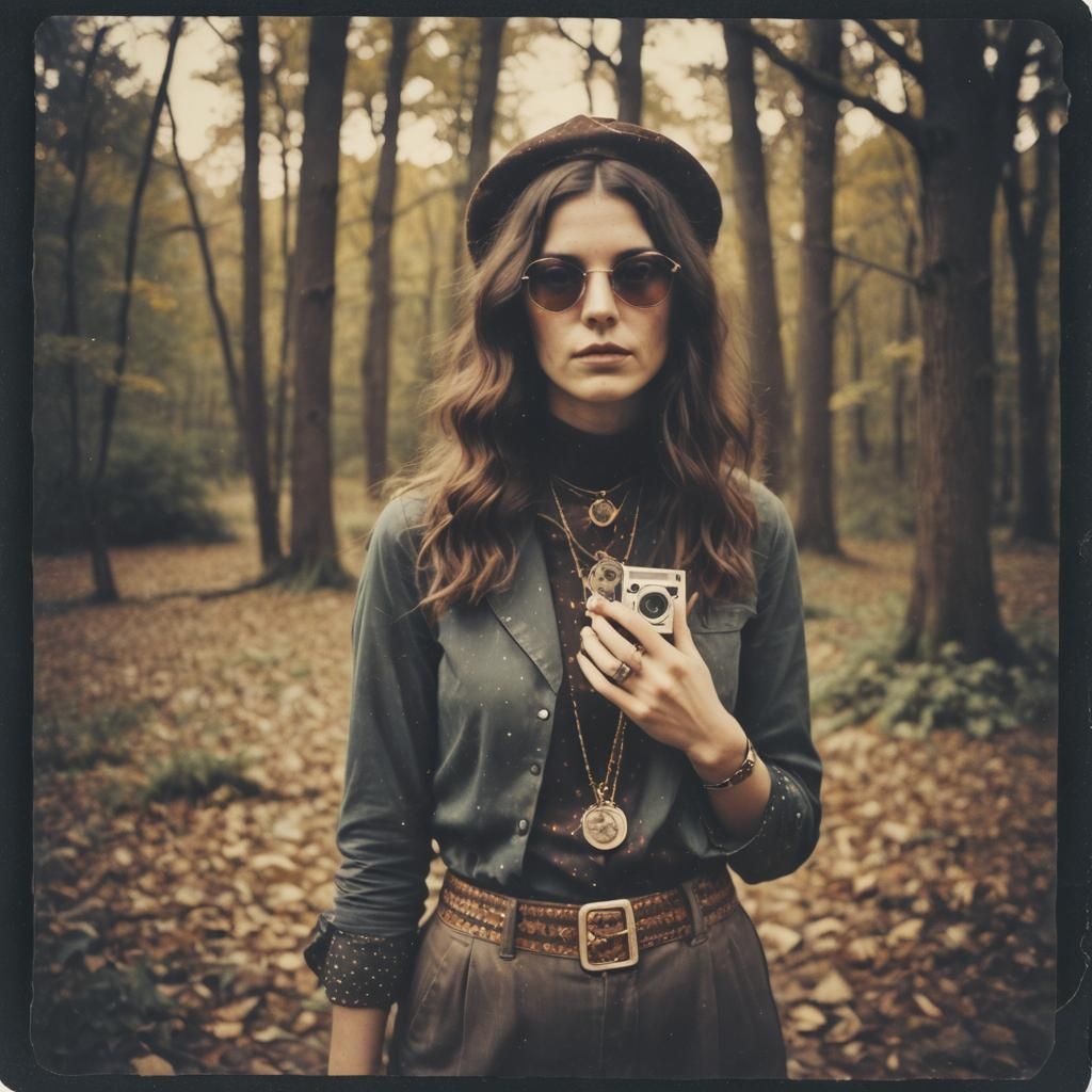 70's Polaroid of Woman in Occultist Setting