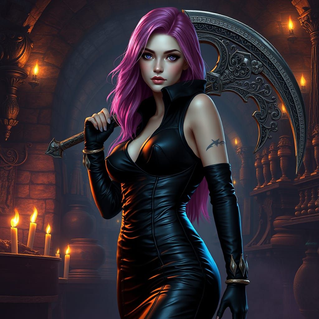 Pink-Haired Reaper in Underground Market