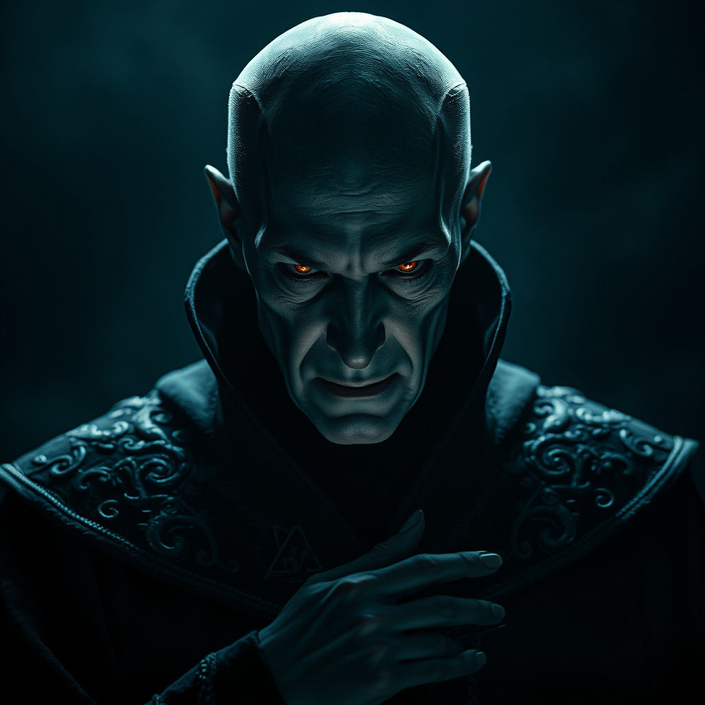 Hyperrealistic Image of Voldemort in Gothic Style