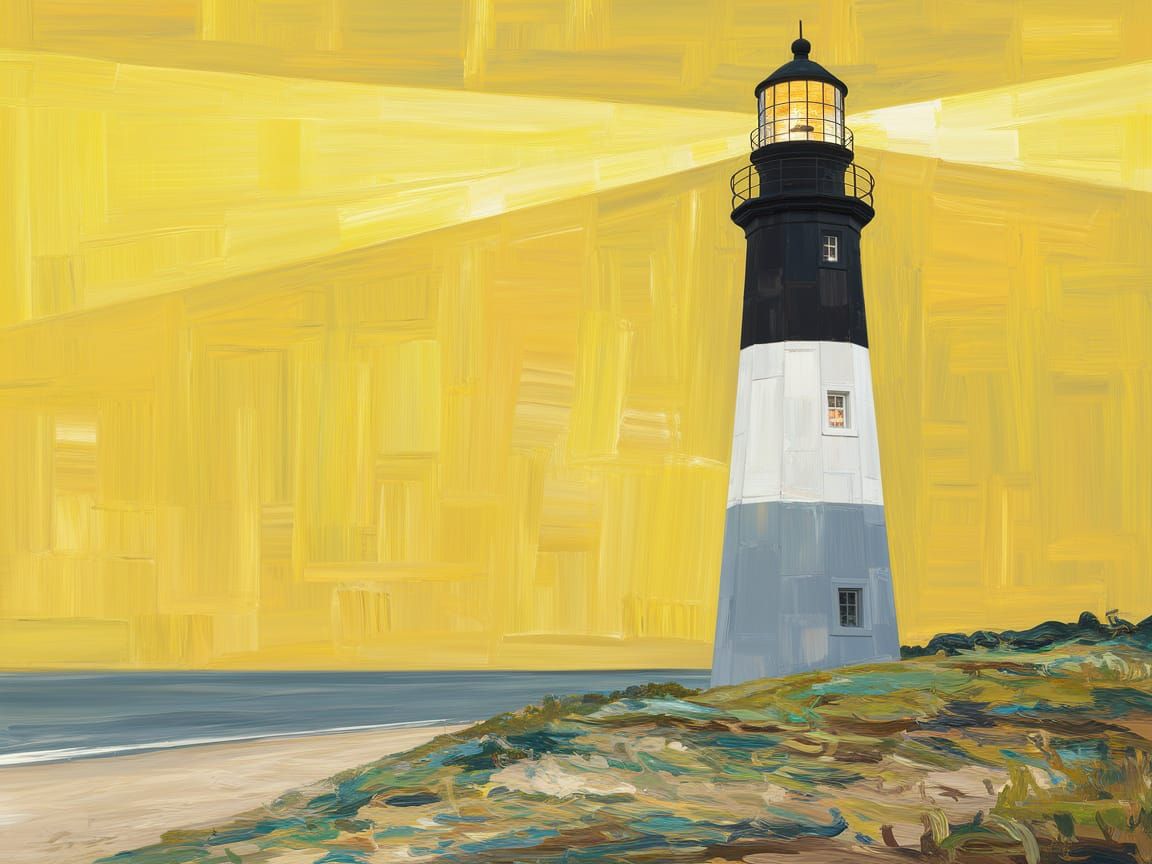 Lighthouse Beams in Abstract Beauty
