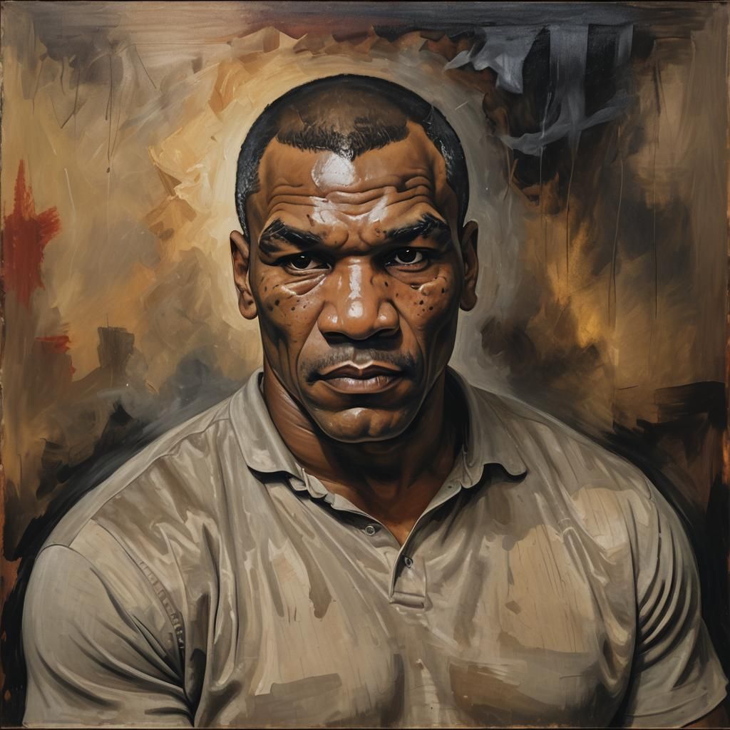 Moody Oil Painting Portrait of Mike Tyson