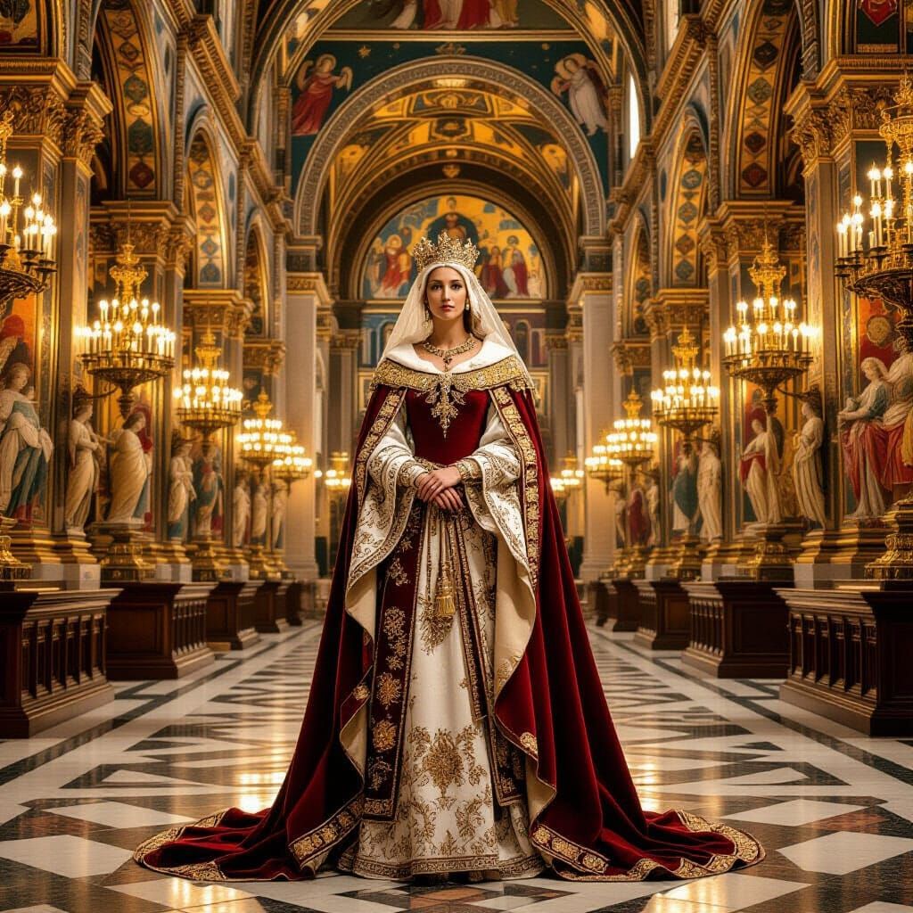 Queen Teodolinda in Monza Cathedral Gothic Style