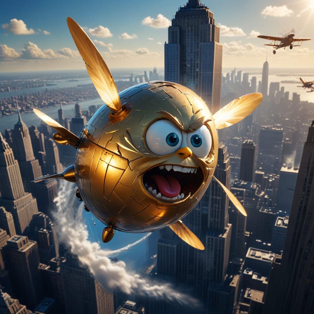 Giant Egg Defies Skies Above the Empire State Building