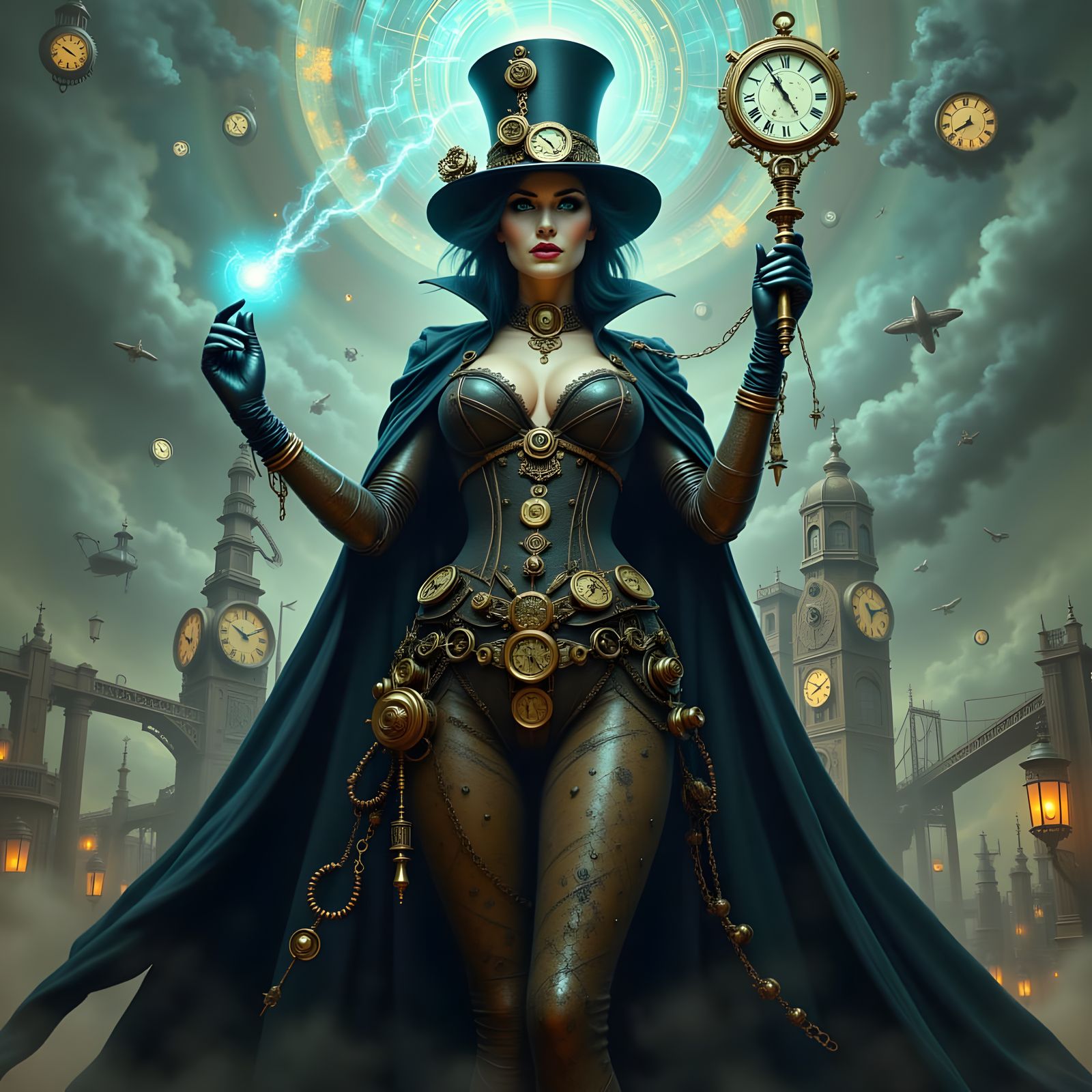 Steampunk Villainess Controls Time in Brass Citadel