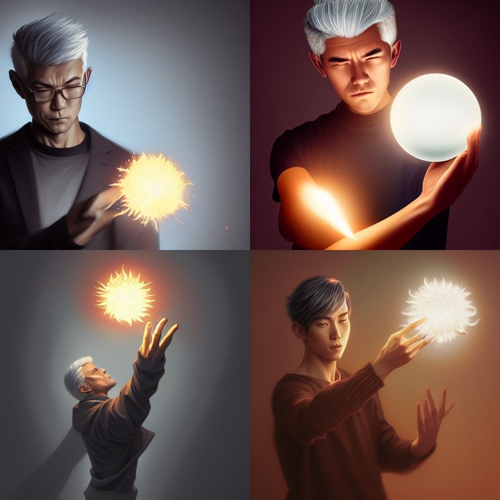 Silver Haired Firestarter: Digital Art
