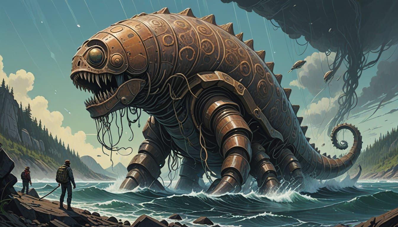 Ancient Underwater Battle: Ammonite vs Belemnite in Primordi...