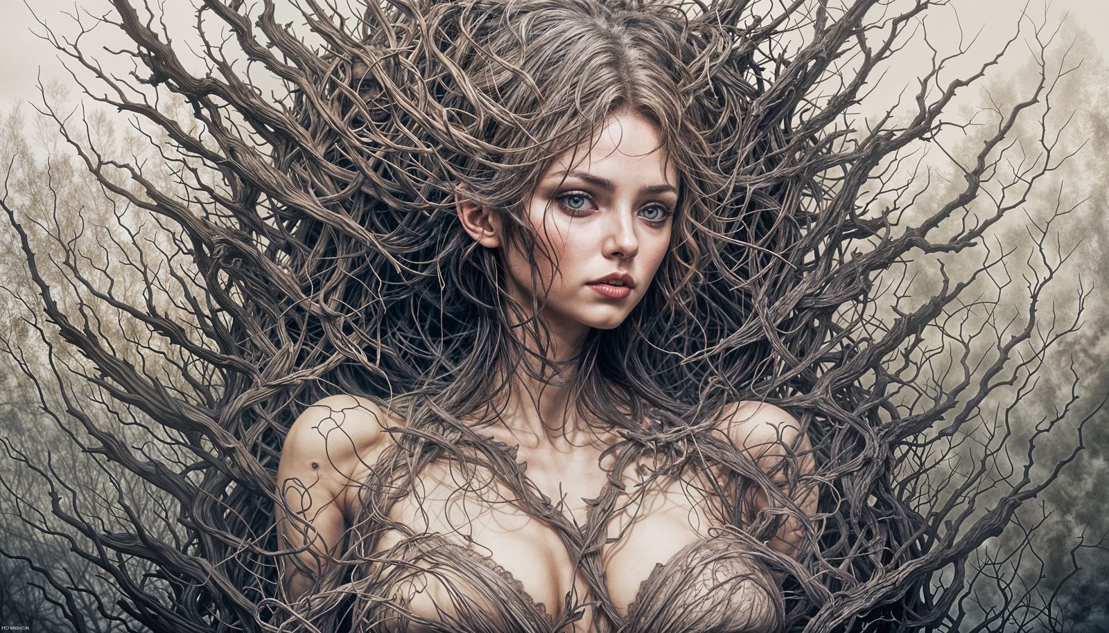 Sensual Dark Demon in Hyperrealistic Animation Style