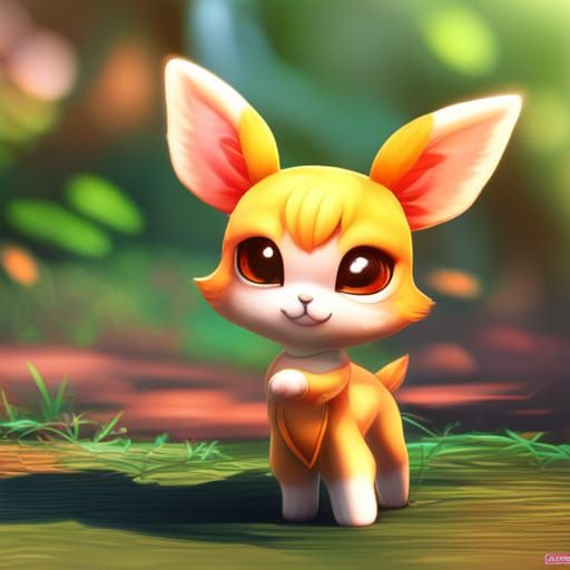 Adorable Chibi Sprigatito Furry Portrait in 4K