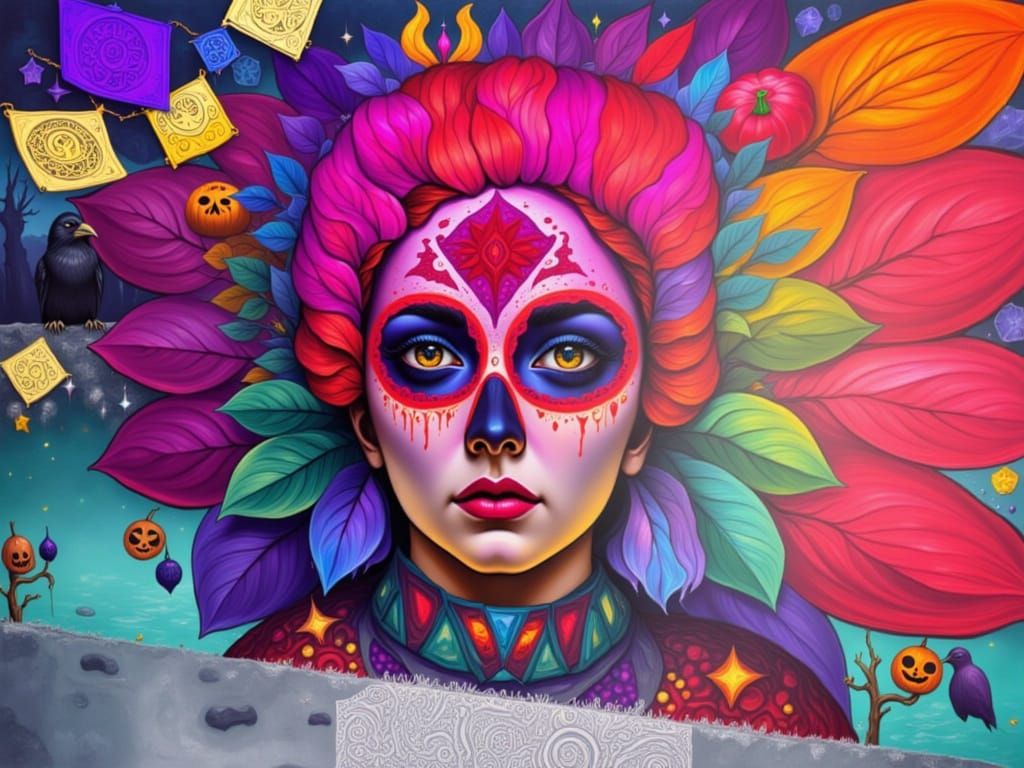 <lora:Fantastique:1.0> <lora:Fantaisie portrait:1.0> UNE JOLIE SORCIERE SHAMANE beauté époustouflante, avec des symboles...