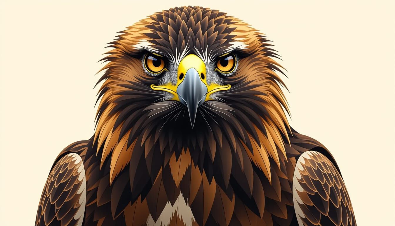 Realistic Spanish Imperial Eagle Portrait in Blackwork Style