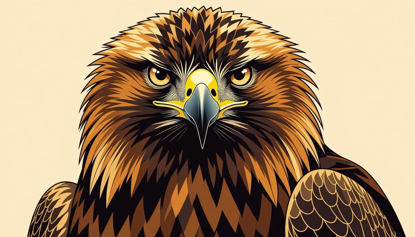 Realistic Spanish Imperial Eagle in Blackwork Style