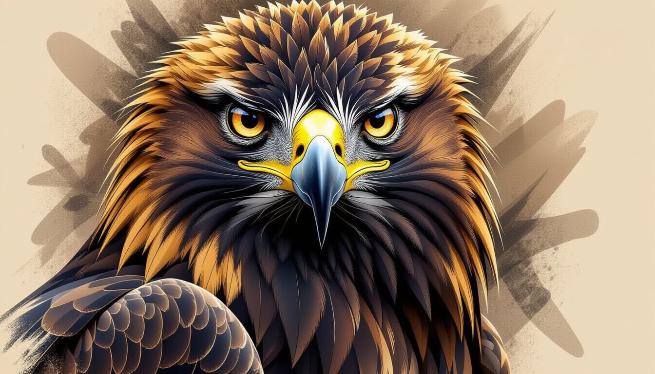 Spanish Imperial Eagle in Dramatic Blackwork Tattoo Style