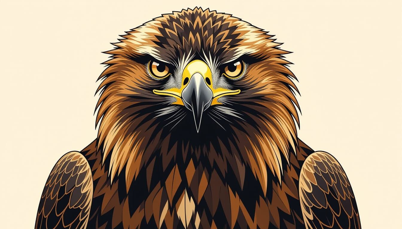 Realistic Spanish Imperial Eagle in Blackwork Style