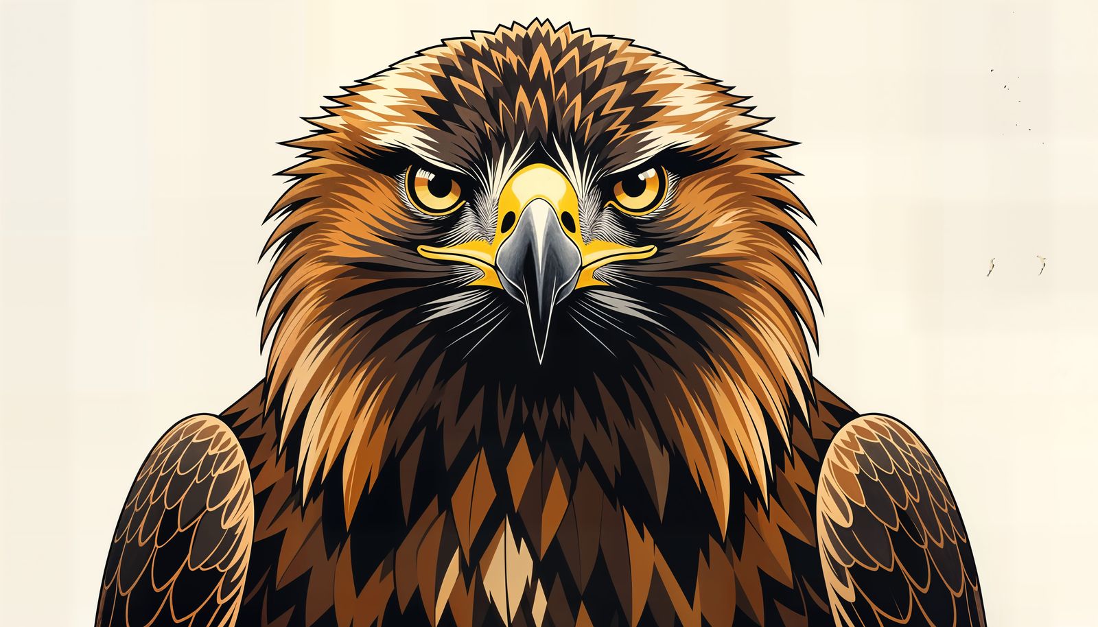 Realistic Spanish Imperial Eagle Portrait in Blackwork Style