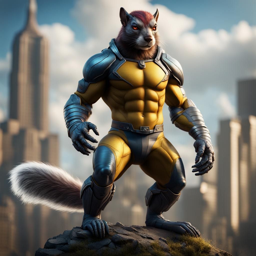 X-Men Colossus Squirrel: Detailed Fantasy Concept Art