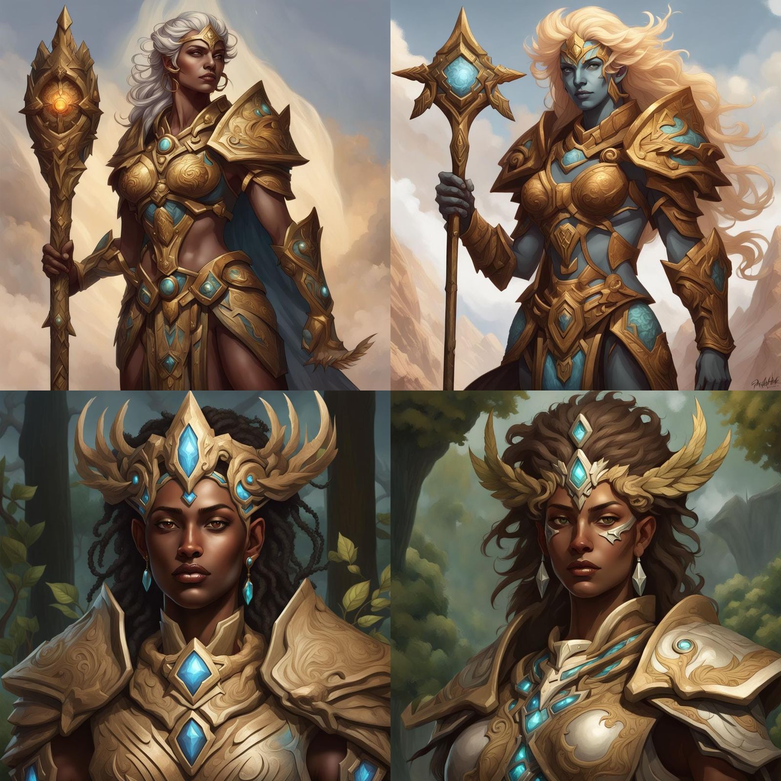 Earth Genasi Paladin: Redemption Oath in Detailed Matte Pain...