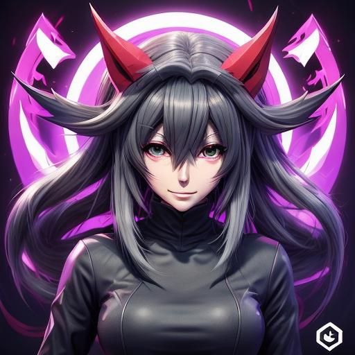 Anime Gamer Girl Logo in 3D Style