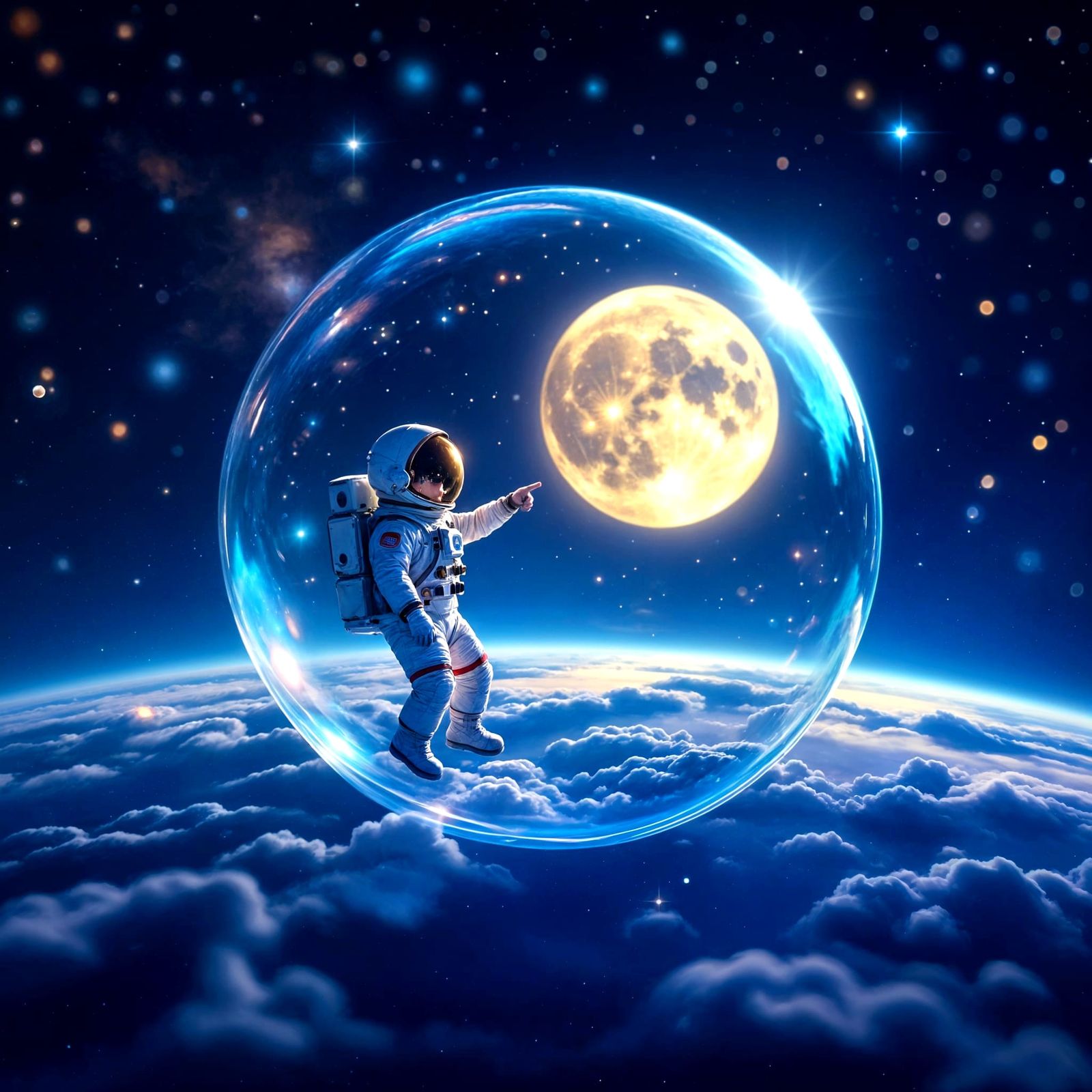 Astronaut in a Bubble Dreams of the Moon