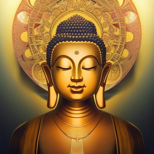 Buddha Portrait in Heaven Nirvana: Concept Art