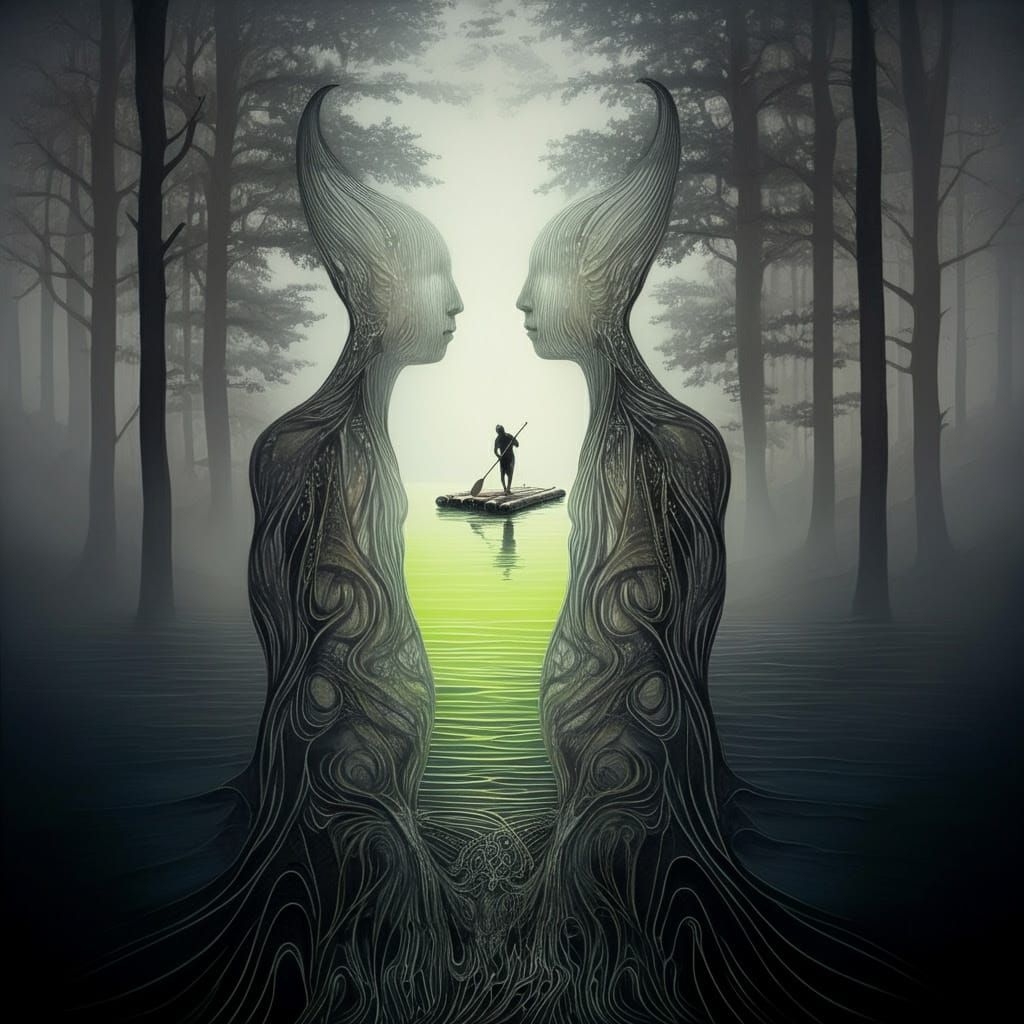 Surreal Targoviște Forest Encounter in Dreamoira Style