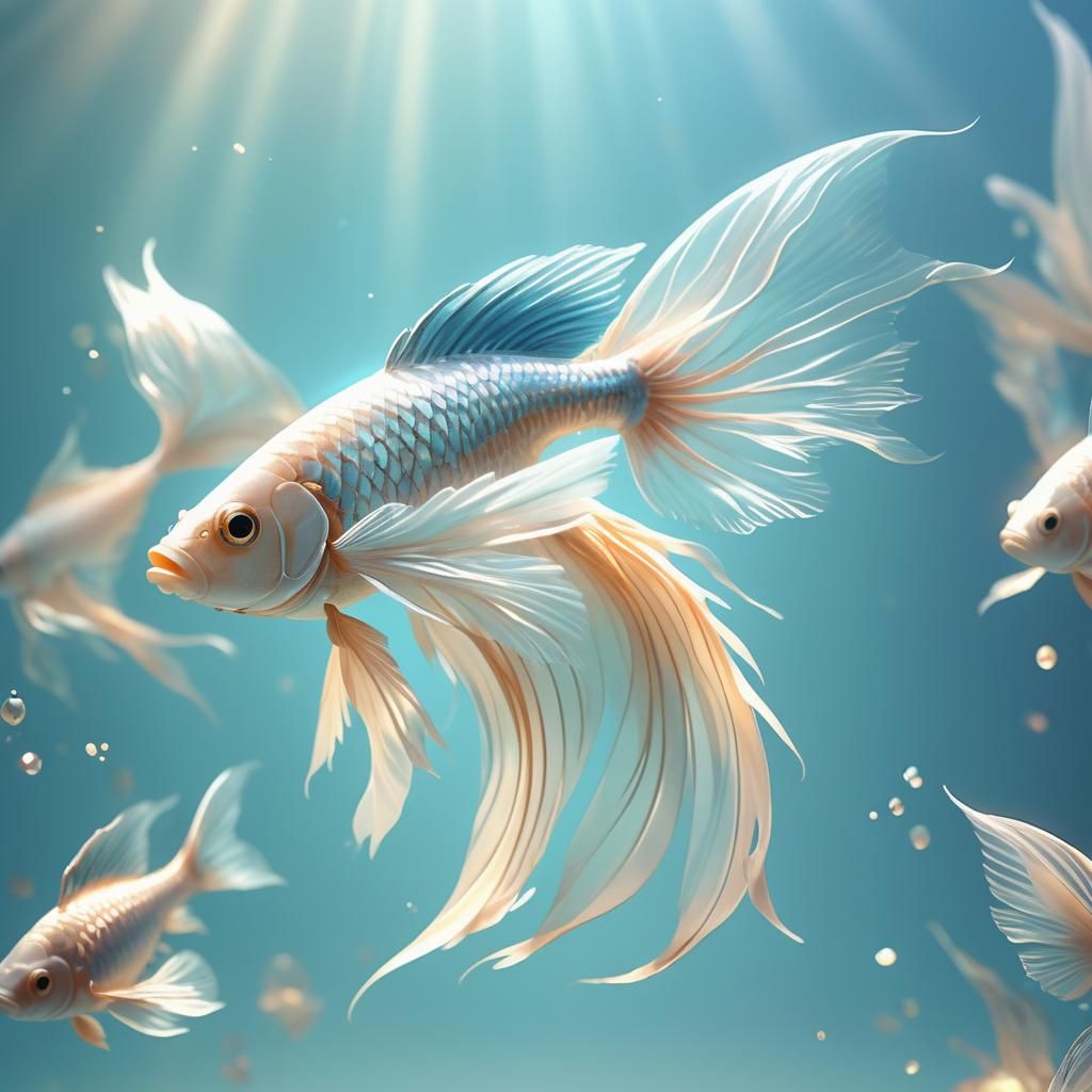 Anime Fish with Wings in 3D Concept Art