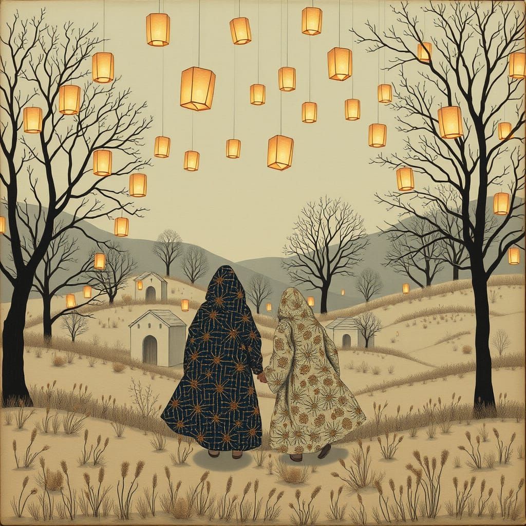 Memory Lanterns Float in Dreamlike Village