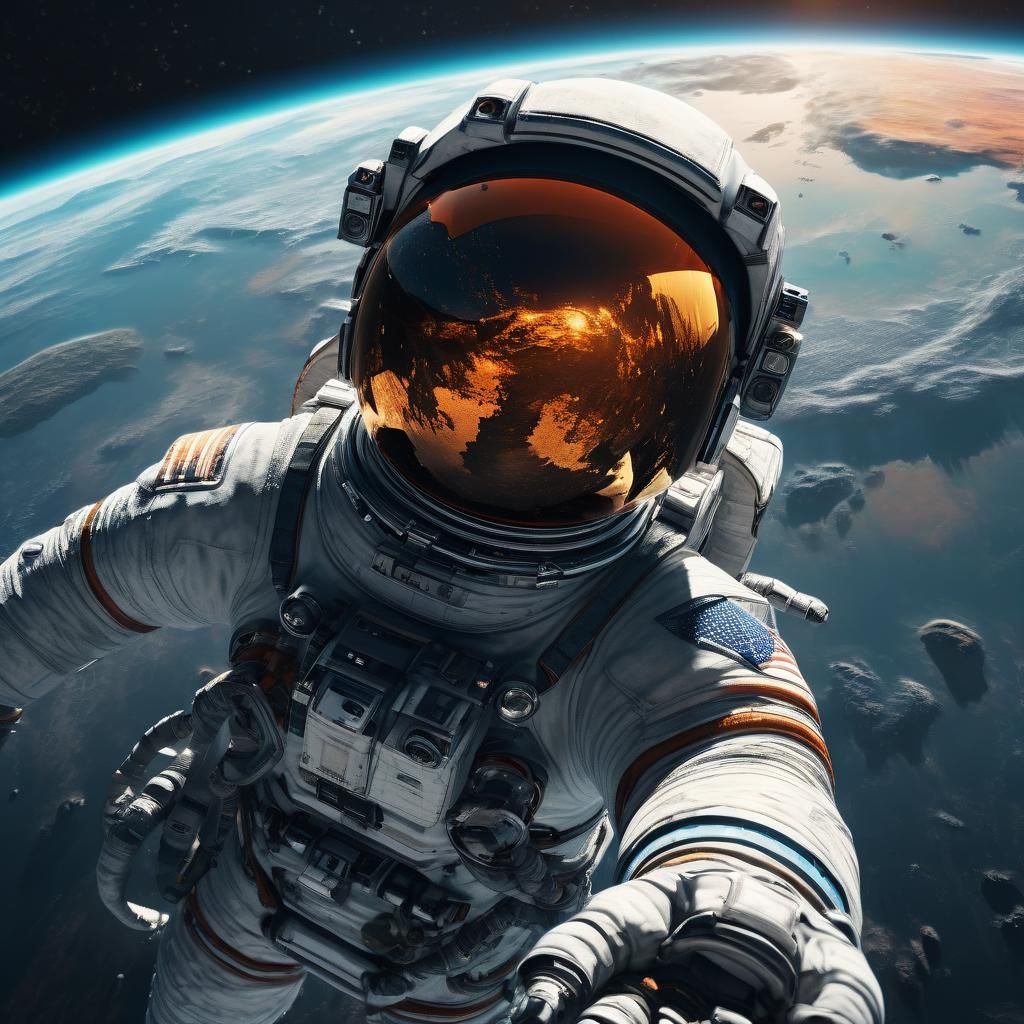 Astronaut Floating in Space Concept Art