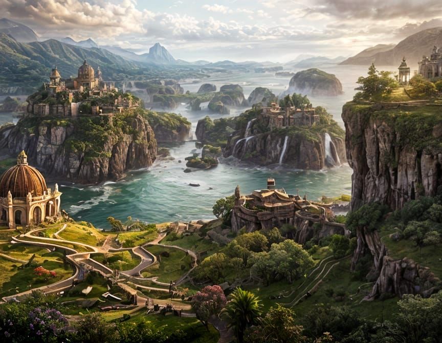Detailed Landscape Matte Painting with Dynamic Lighting