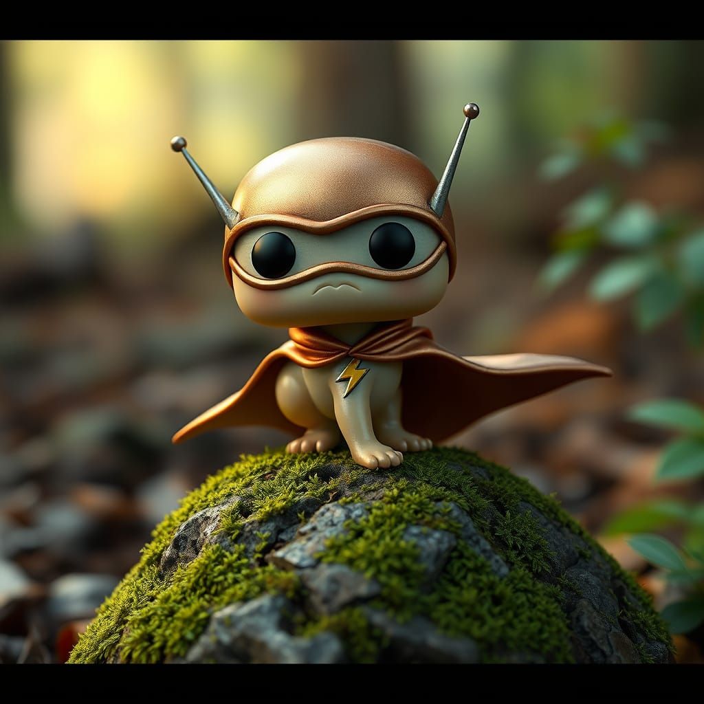 Funko Pop Snail Superhero in 3D Anime Style
