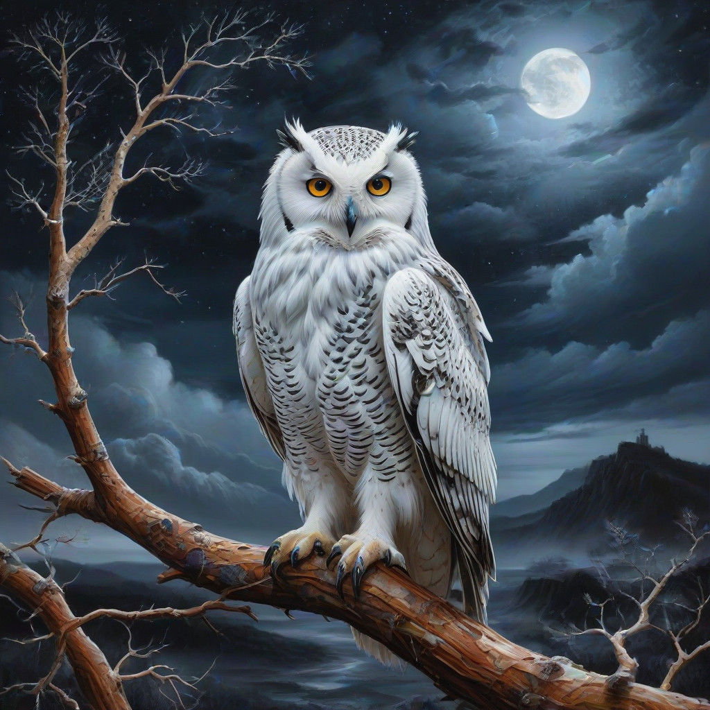 Acrylic Noctilucent Gouache Encaustic Landscape @ Thunderstorm Hyperdetailed,  Eccentric Empyrean Affected Nocturnal Gre...