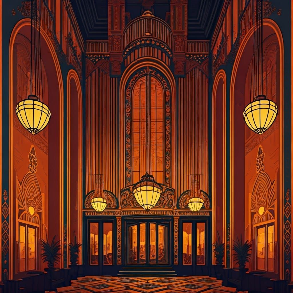 Luxurious Art Deco Architecture with Vivid Colors