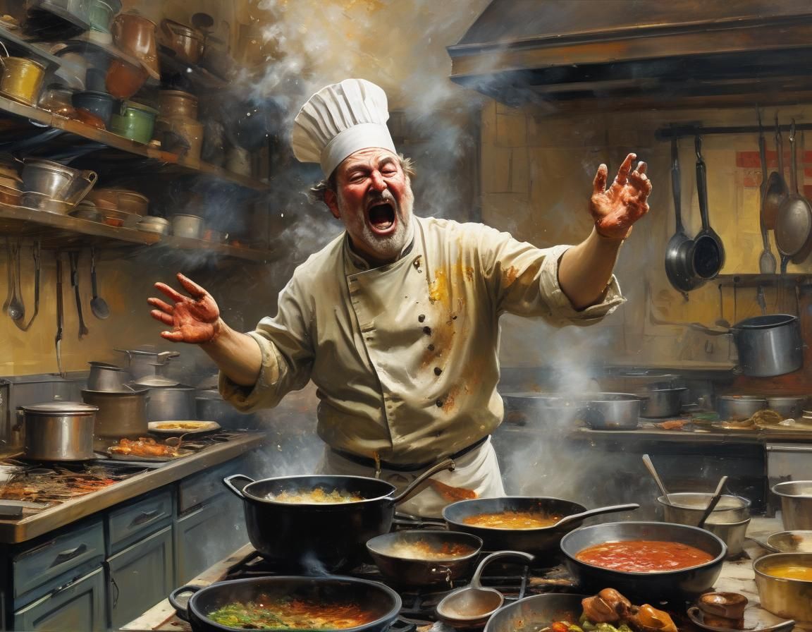 Chaotic Kitchen: An Impressionist Chef's Anger