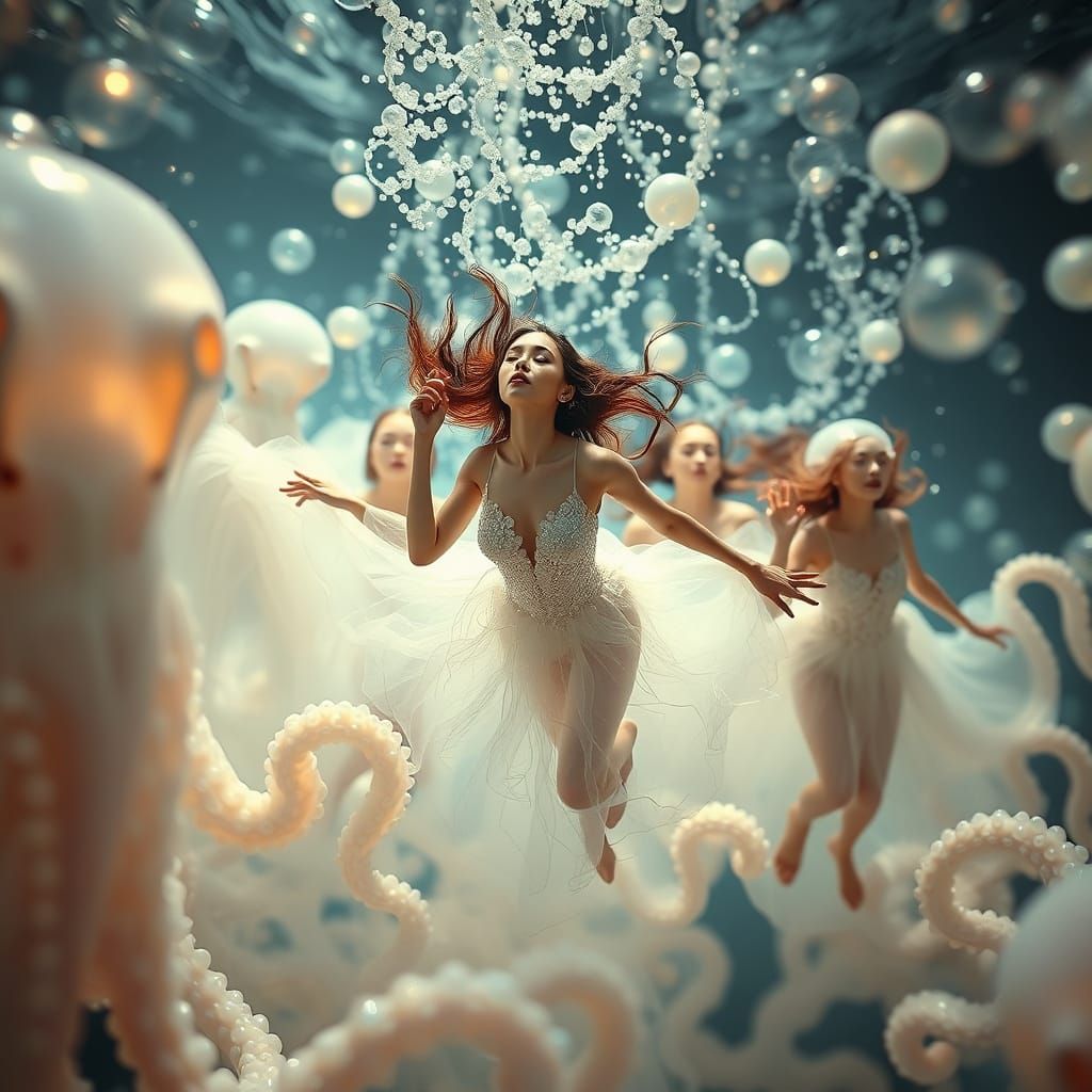 Ethereal Octopus Dreamscape in Abstract Art Style