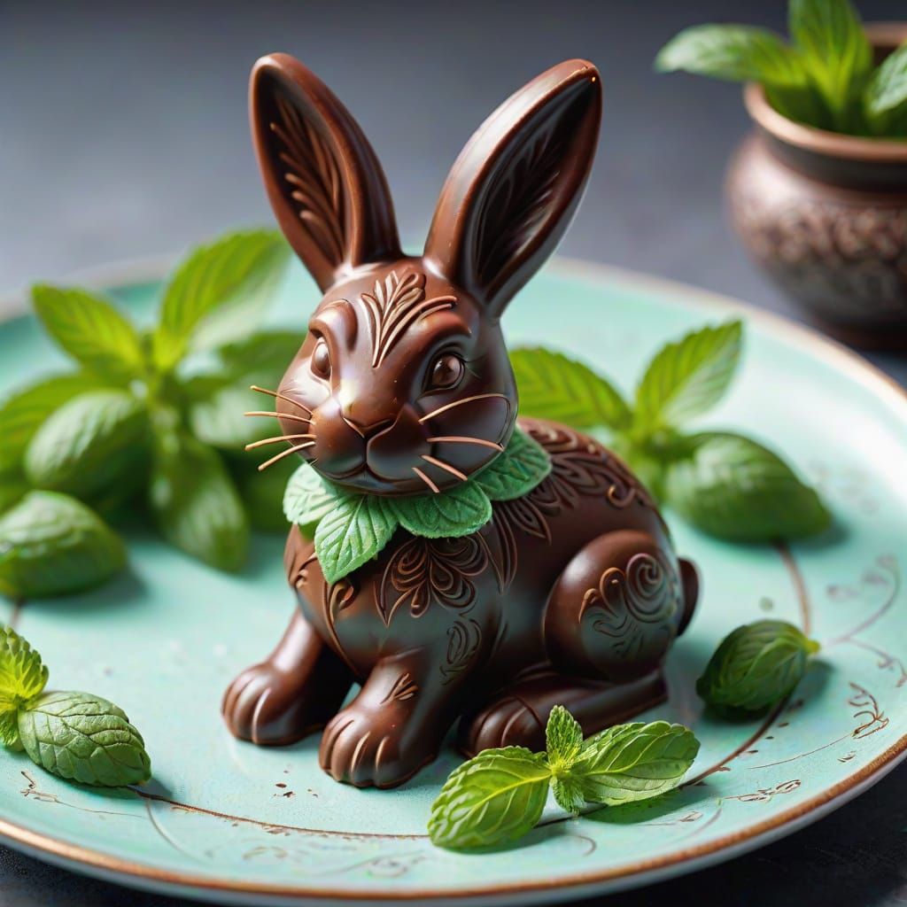 Chocolate Bunny Close-Up: Macro Food Photography