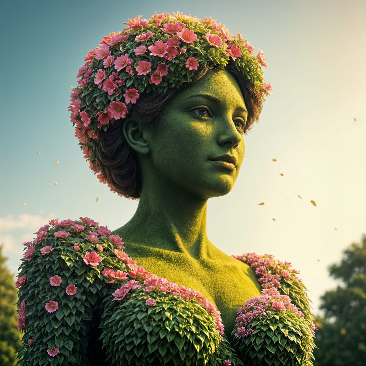 Floral Feminine Topiary in Vibrant Bloom