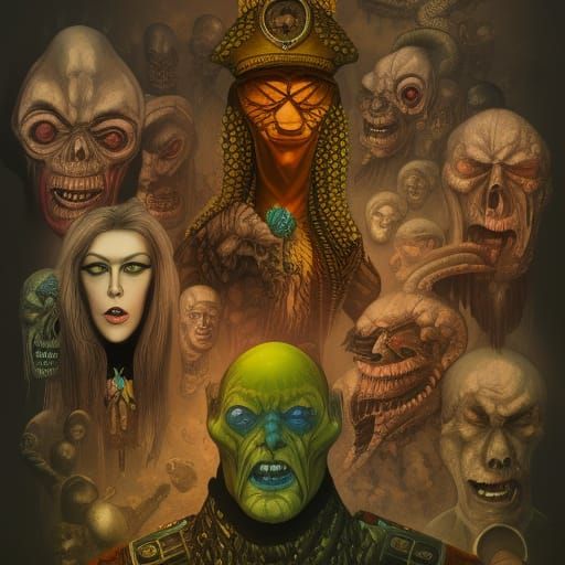 Sinister Dictator Family in a Fantasy Landscape