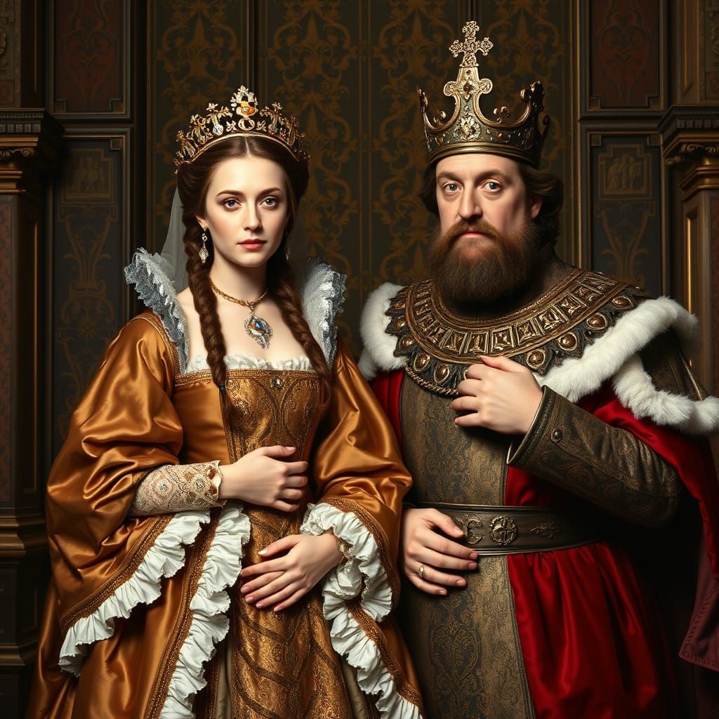Elizabeth of York and Henry VII in Tudor Splendor