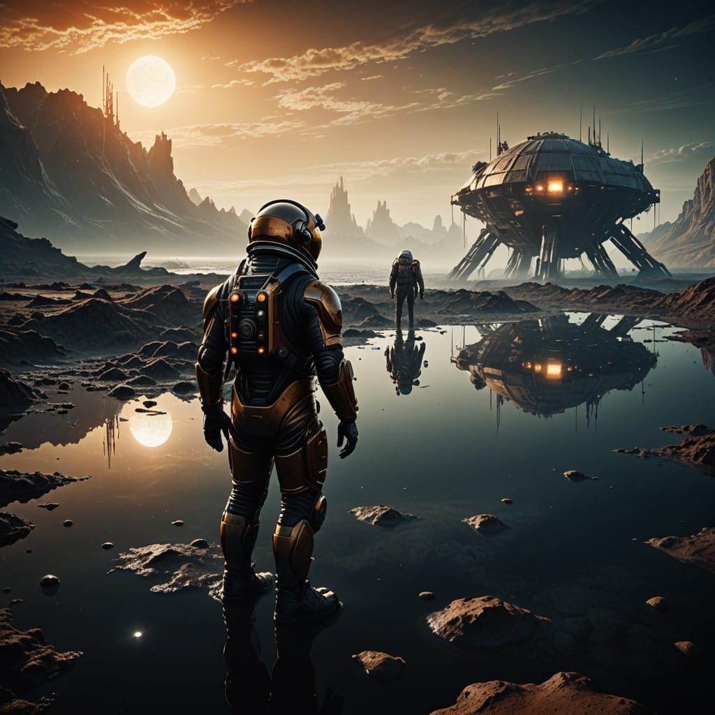 Titanian Colonists Stand at the Edge of Vast Methane Seas