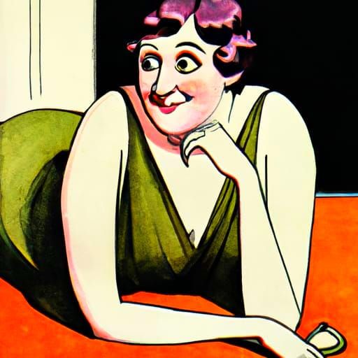 P.G. Wodehouse. Full colour  Illustration 1920s.